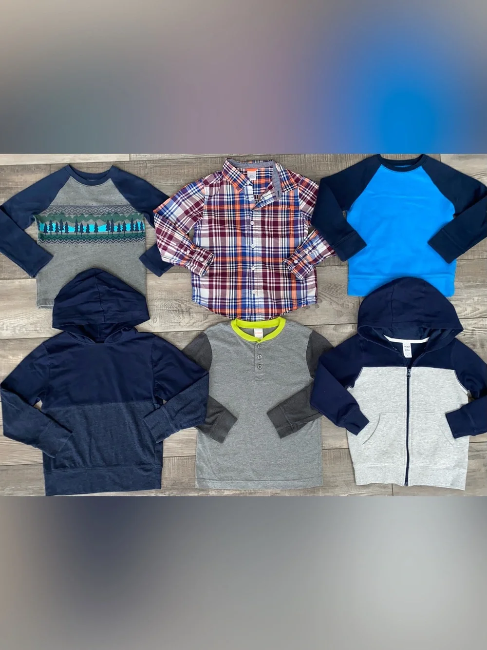 🍂 Boy’s Long Sleeve Shirts Hoodies Sweater Fall Winter Clothing Bundle Lot 5 5/6